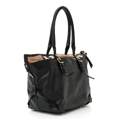 Burberry Calfskin House Check Small Salisbury Tote Black 3 of 14