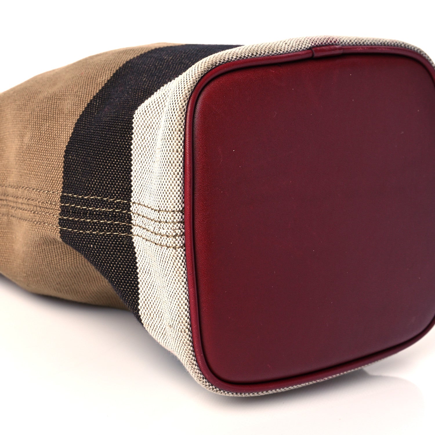 Burberry Canvas Mega Check Medium Ashby Hobo Burgundy Red 9 of 10
