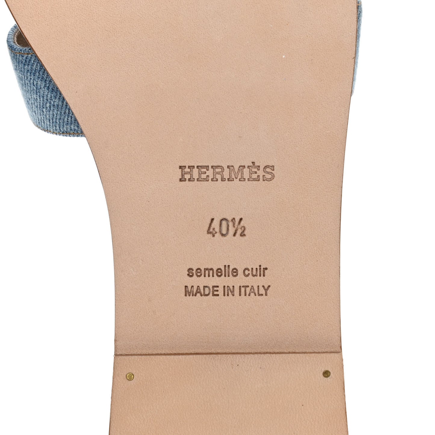 Denim Canvas Oran Sandals 40.5 Bleu Clair