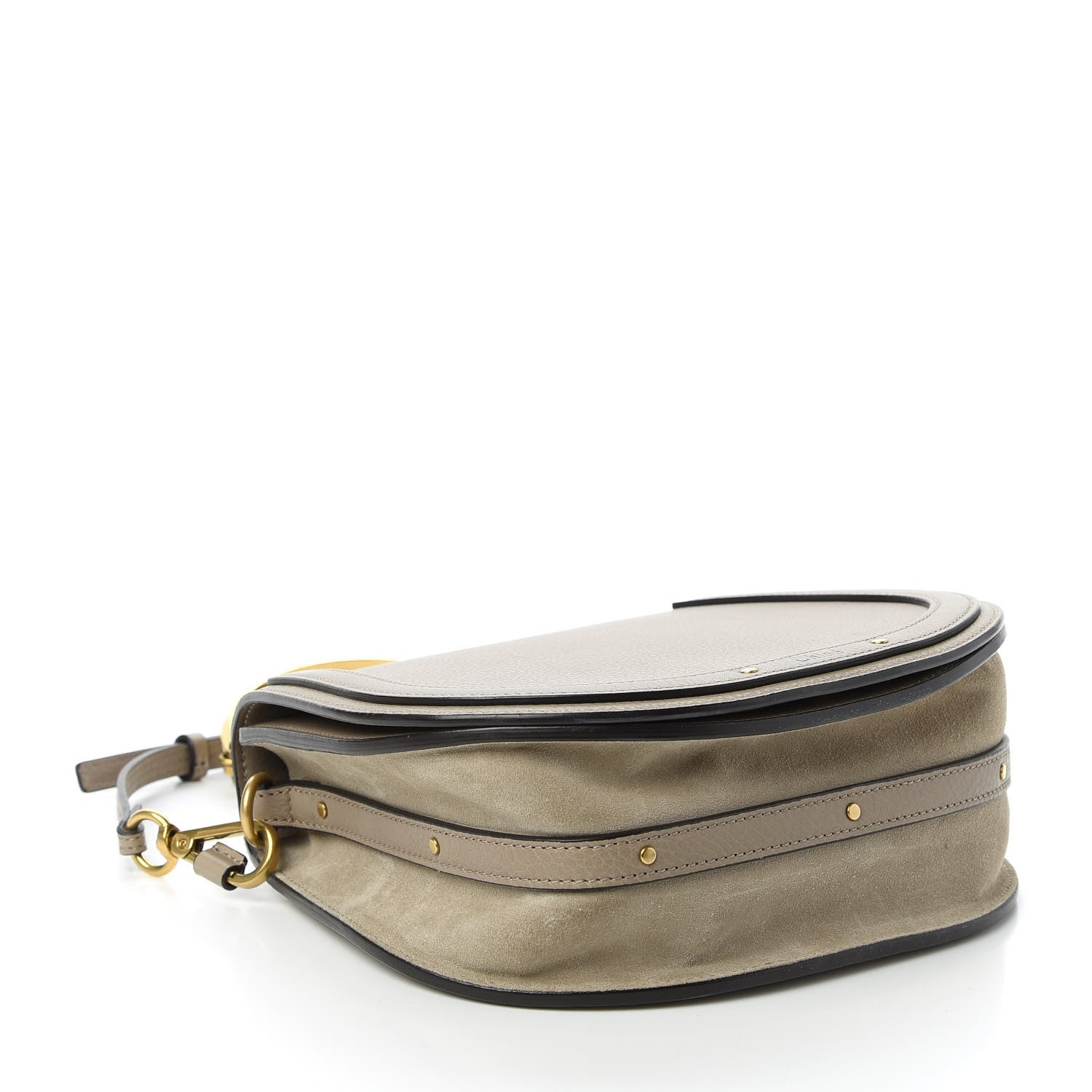 Chloe Calfskin Suede Medium Nile Bracelet Bag Motty Grey 4 of 10