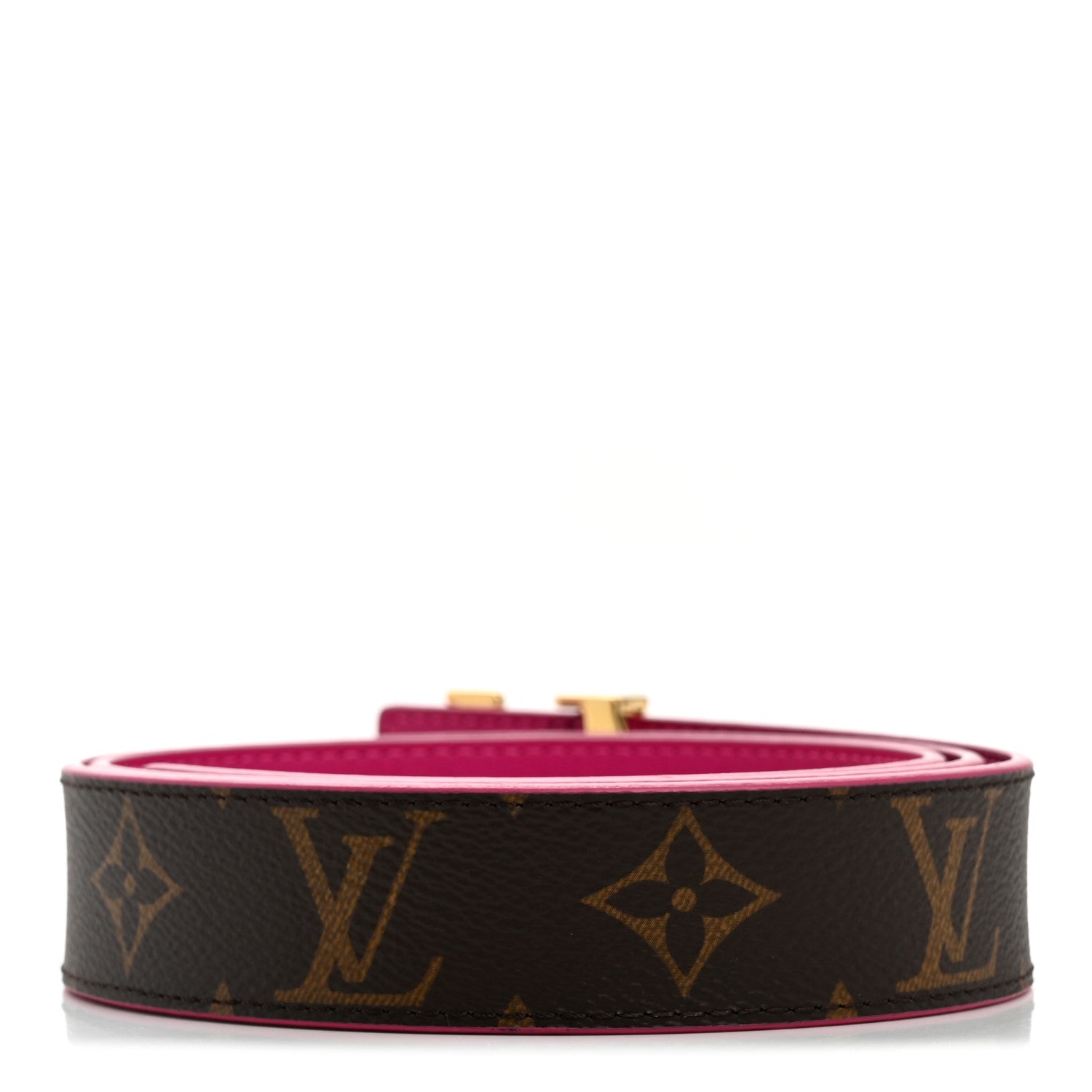 Louis Vuitton Calfskin Monogram 30mm LV Initiales Reversible Belt 90 36 Fuchsia 3 of 8