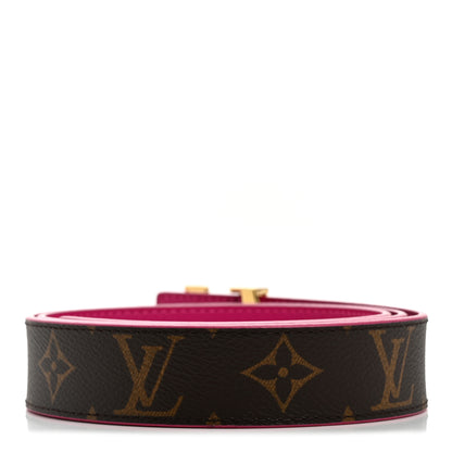Louis Vuitton Calfskin Monogram 30mm LV Initiales Reversible Belt 90 36 Fuchsia 3 of 8