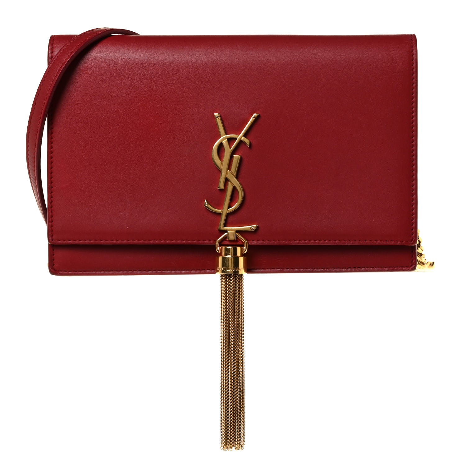 Saint Laurent Smooth Calfskin Classic Monogram Kate Tassel Chain Wallet New Lipstick 1 of 8