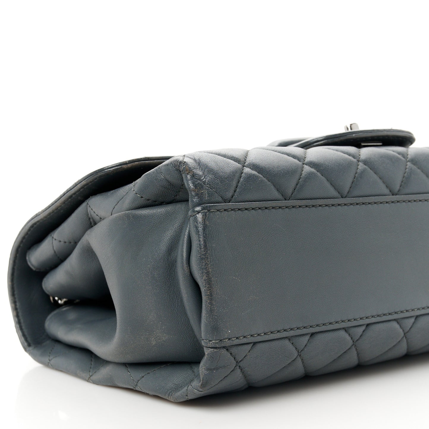 Lambskin Quilted Jumbo Coco Loop Flap Grey