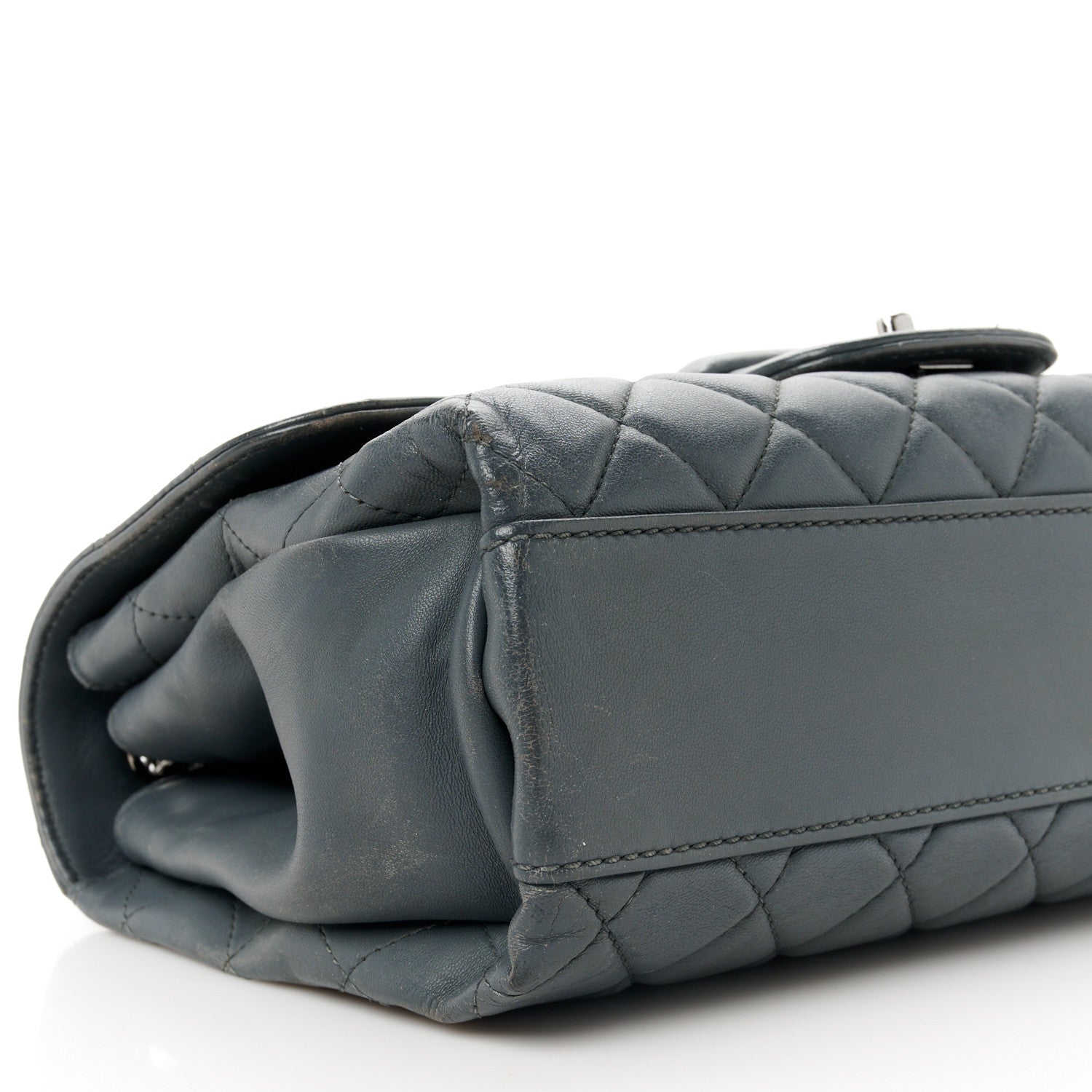 Chanel Lambskin Quilted Jumbo Coco Loop Flap Grey 10 of 13