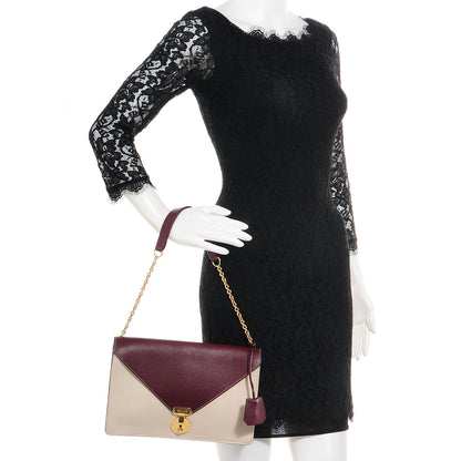 Celine Calfskin Envelope Shoulder Bag Burgundy 2 of 9