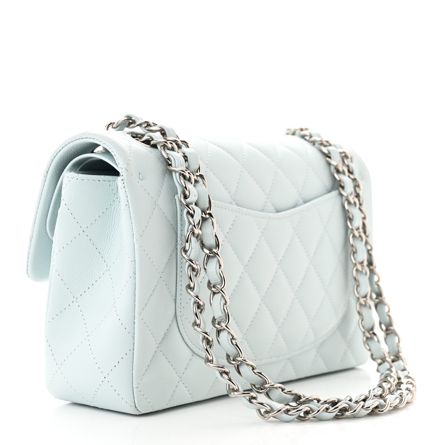 Chanel Caviar Quilted Small Double Flap Light Blue 3 of 11