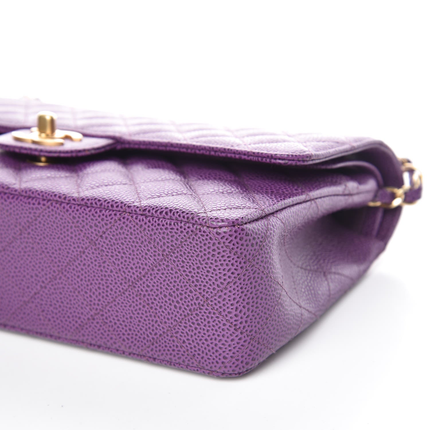 Chanel Caviar Quilted Medium Double Flap Dark Purple 9 of 9