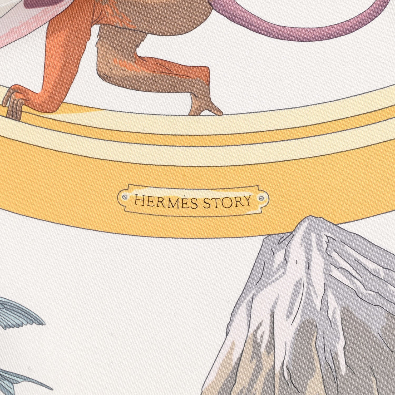 Hermes Silk Hermes Story Scarf 90 White Beige Multicolor 5 of 5