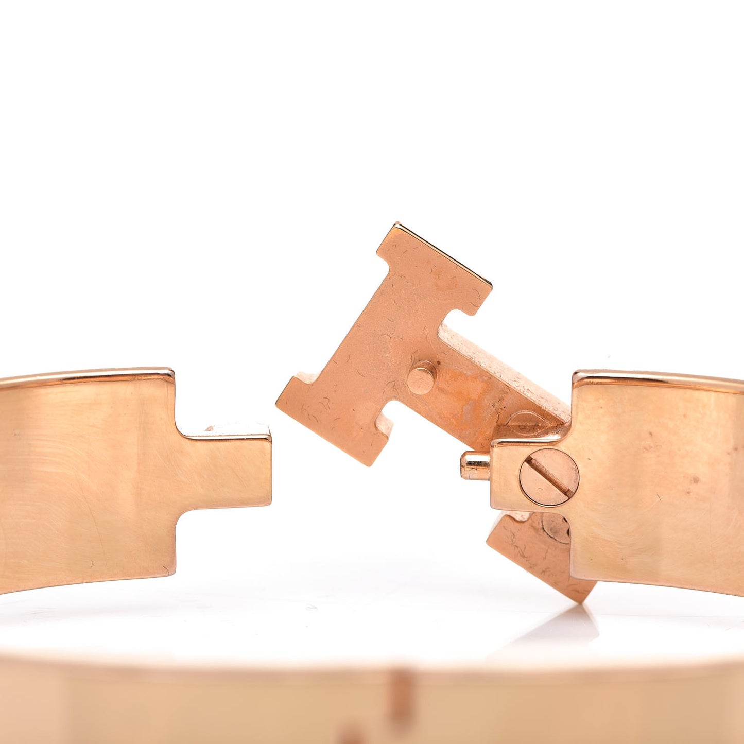 Enamel Narrow Clic Clac H Bracelet PM Rose Velours
