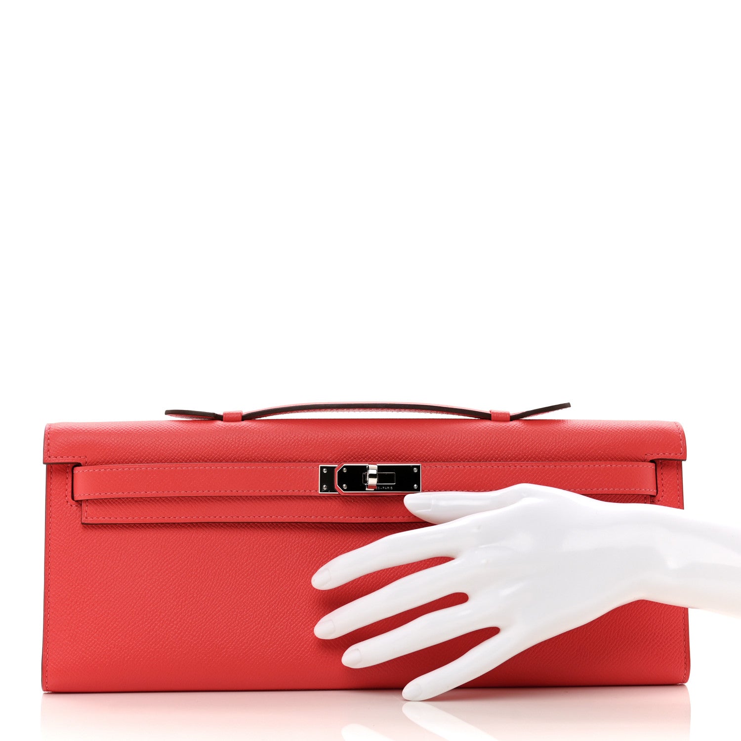 Hermes Epsom Kelly Cut Clutch Pochette Rose Jaipur 2 of 8