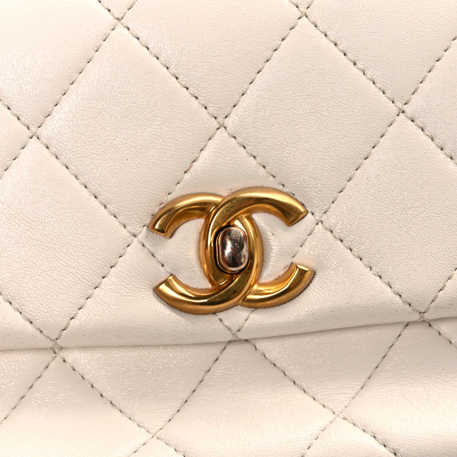 Chanel Lambskin Quilted CC Chain Flap Bag White 11 of 14
