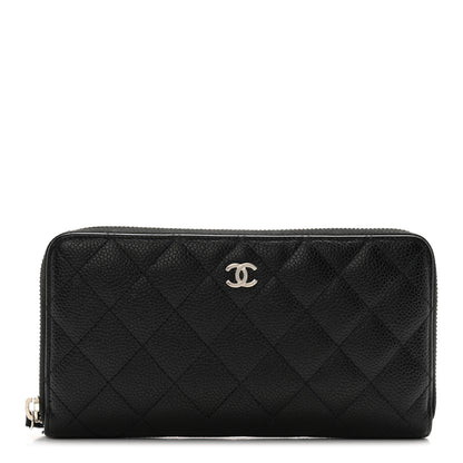 Chanel Caviar Quilted Large Gusset Zip Around Wallet Black 1 of 12