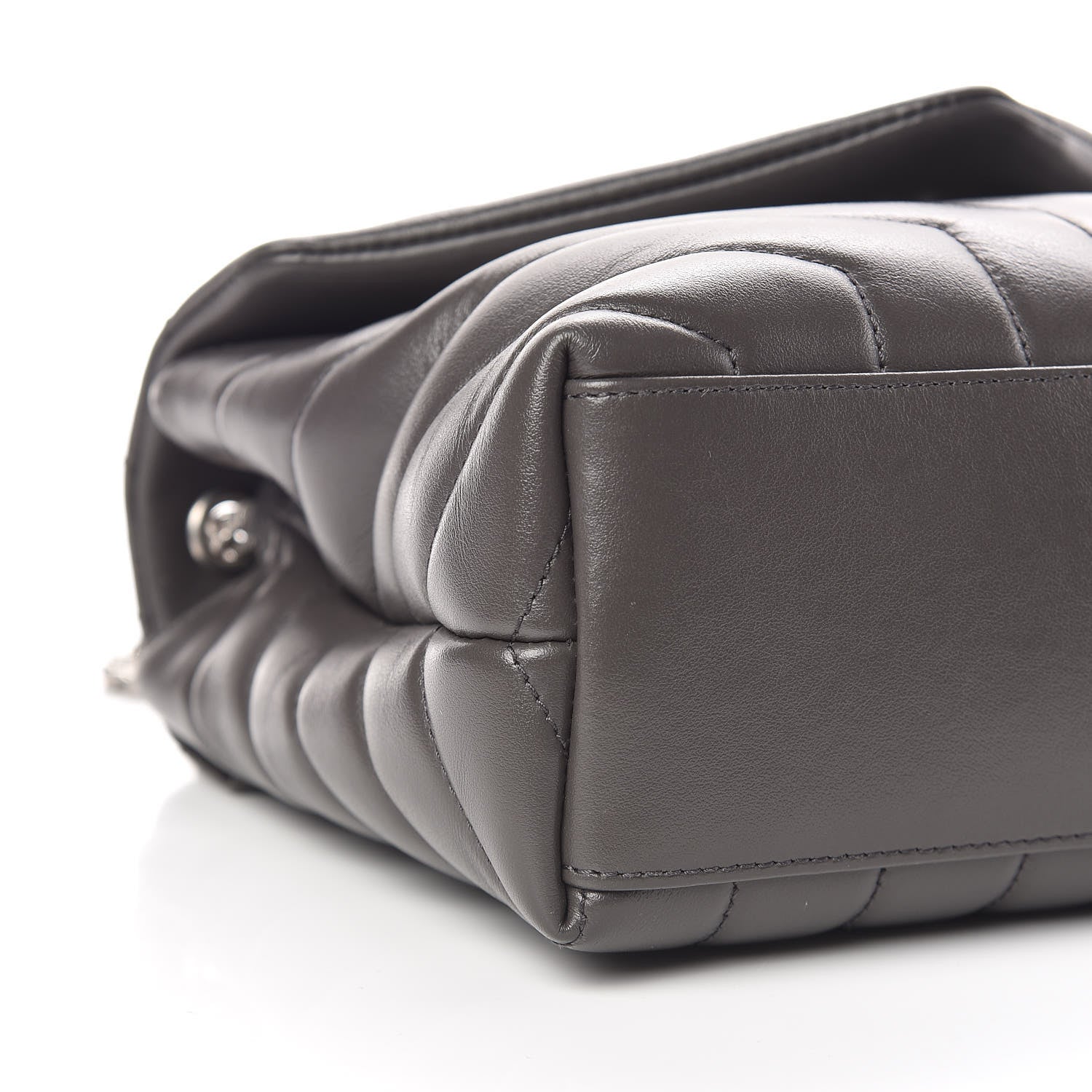 Saint Laurent Calfskin Y Quilted Monogram Small Loulou Chain Satchel Asphalt 5 of 10