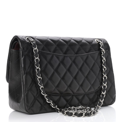 Chanel Lambskin Quilted Jumbo Double Flap Black 3 of 14