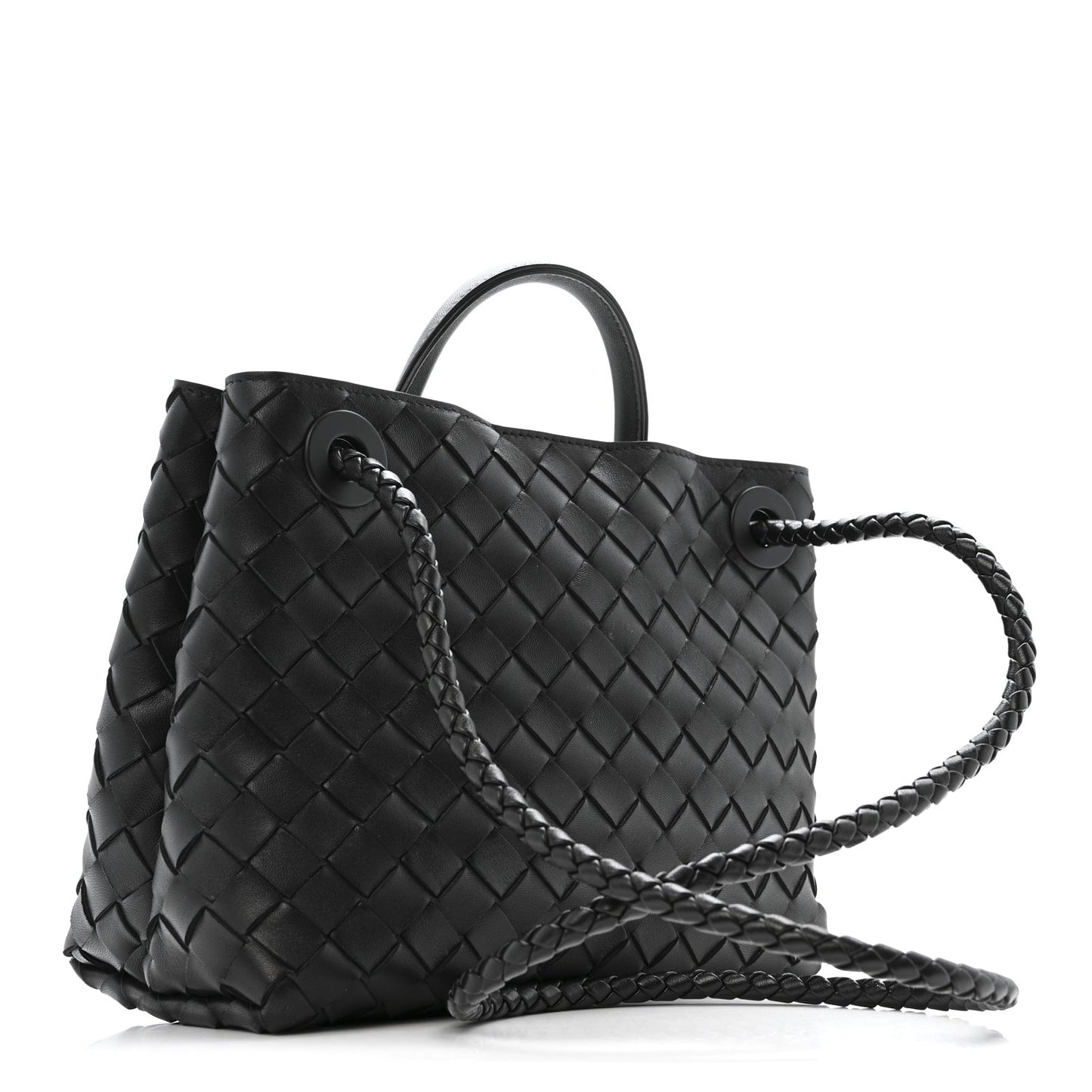 Nappa Intrecciato Small Andiamo Shoulder Bag Black