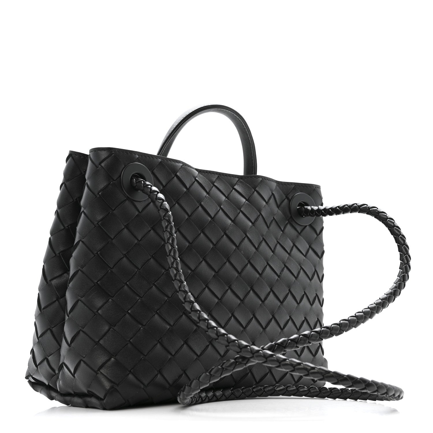 Bottega Veneta Nappa Intrecciato Small Andiamo Shoulder Bag Black 3 of 12