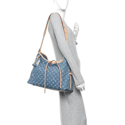 Louis Vuitton Monogram Denim CarryAll MM Blue 2 of 10