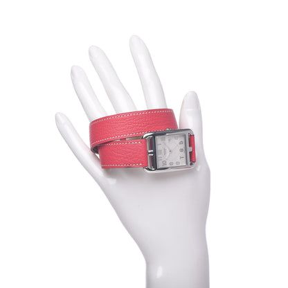 Hermes Stainless Steel Chevre Mysore 29mm Cape Cod Double Tour Quartz Watch Bougainvillier 2 of 9