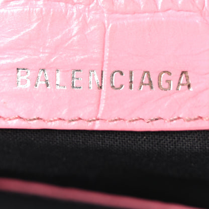 Balenciaga Extra Supple Calfskin Crocodile Embossed Small Le Cagole Shoulder Bag Sweet Pink 12 of 21