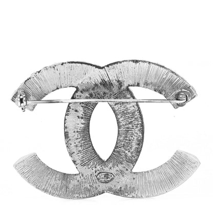 Chanel Baguette Crystal CC Brooch Silver 2 of 4