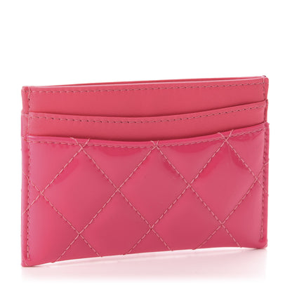 Chanel Patent Quilted Card Holder Pink 3 of 9