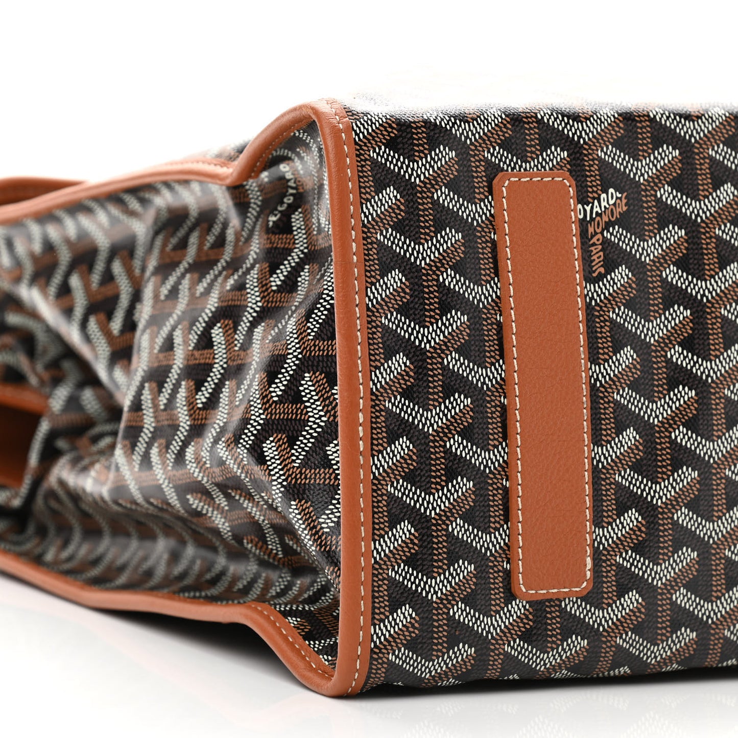 Goyardine Saint Leger Soft Briefcase Backpack Black Gold