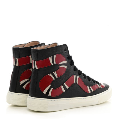 Gucci Calfskin Kingsnake Womens High Top Sneakers 37 Black 4 of 7