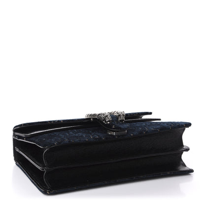Gucci Velvet Skipper GG Monogram Small Dionysus Shoulder Bag Blue Beige Black 4 of 10