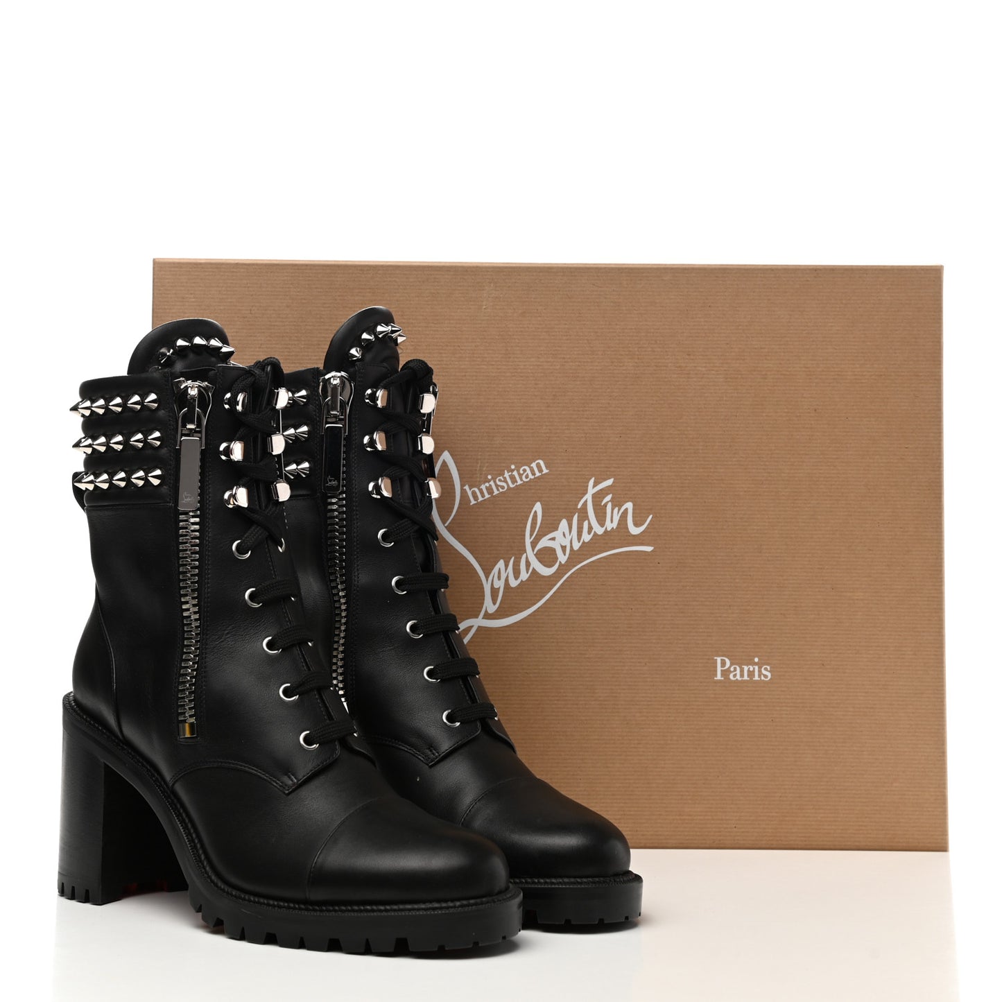 Calfskin Winter Spikes 70 Combat Boots 41 Black