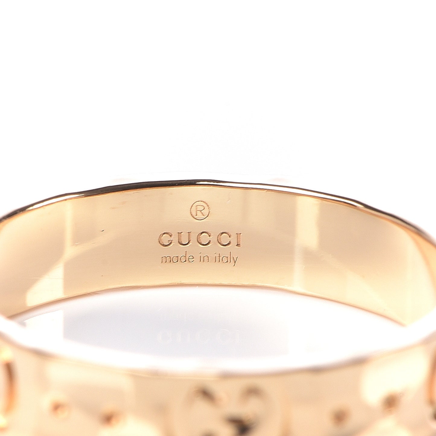 18K Yellow Gold 4mm Hammered Icon Thin Band Ring 53 6.25