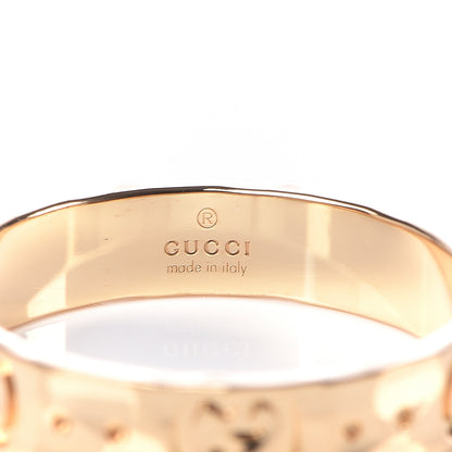 Gucci 18K Yellow Gold 4mm Hammered Icon Thin Band Ring 53 6.25 4 of 6