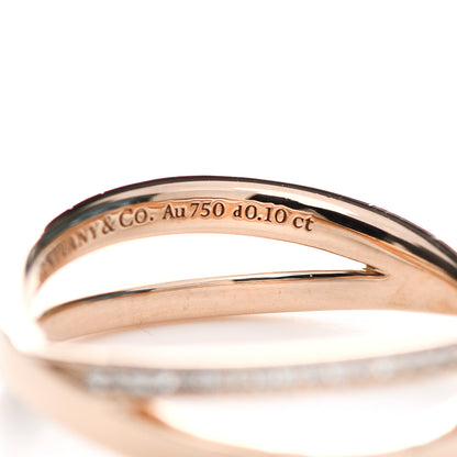 Tiffany 18K Rose Gold Diamond Atlas X Narrow Ring 57 8 5 of 5