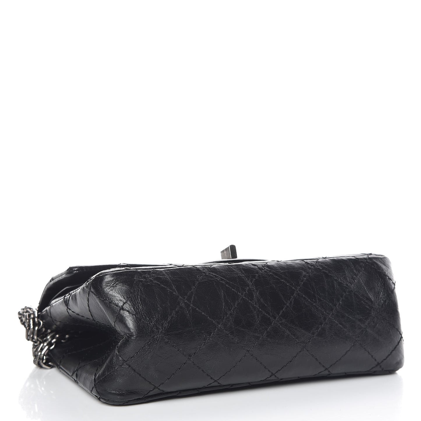 Aged Calfskin Quilted 2.55 Reissue 224 Flap Black