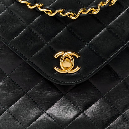 Chanel Lambskin Diamond Stitch Envelope Single Flap Black 9 of 11