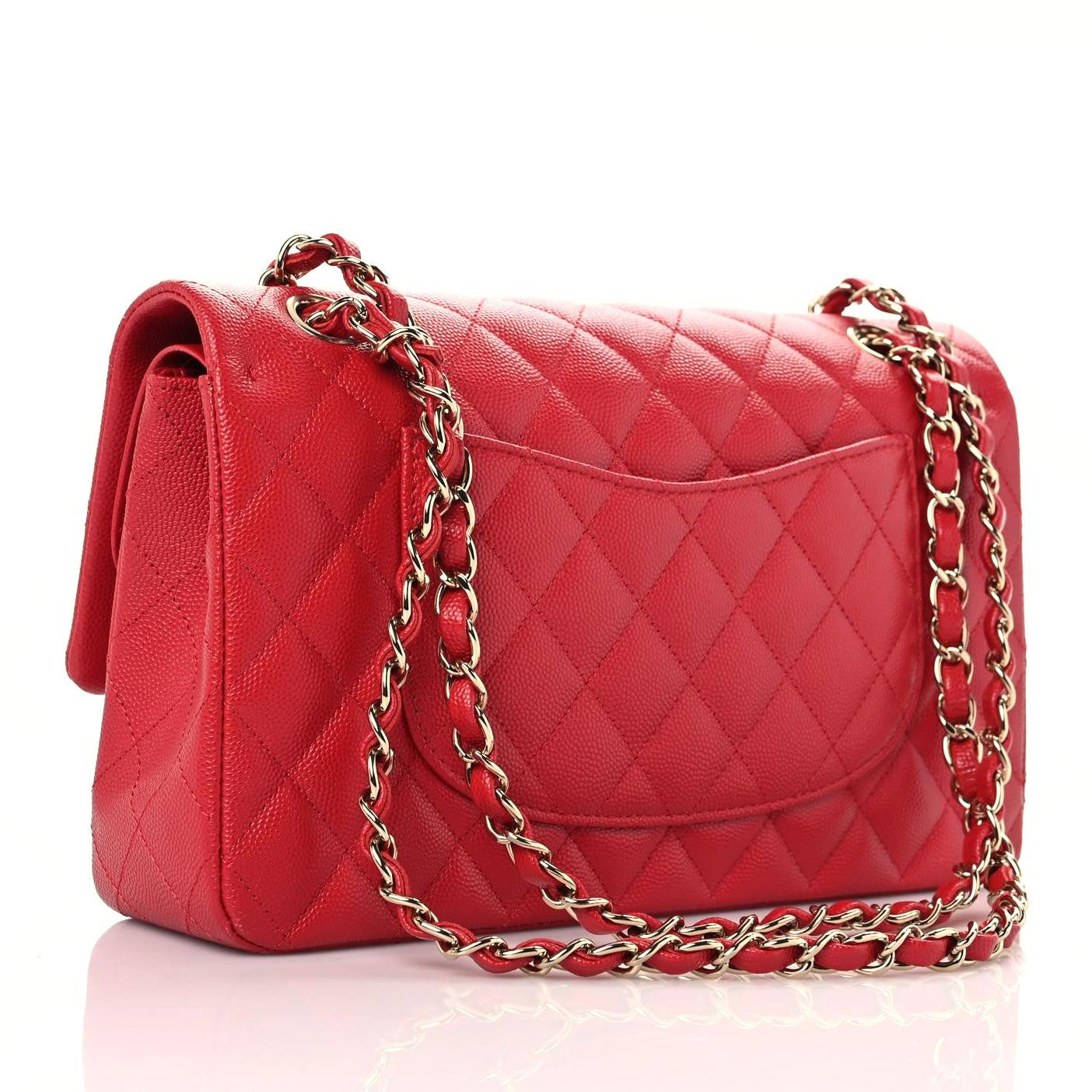 Chanel Caviar Quilted Medium Double Flap Red 3 of 10