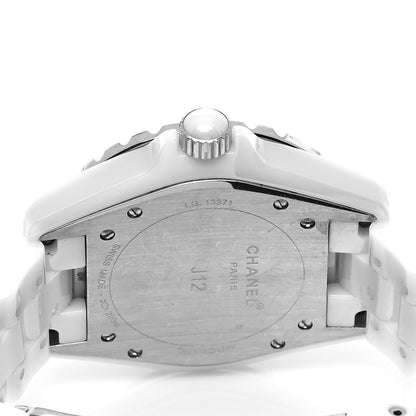 Chanel Stainless Steel Ceramic Diamond Dial 38mm J12 Automatic Watch White 4 of 5