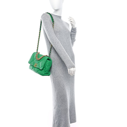 Chanel Lambskin Quilted Large Chanel 19 Flap Green 2 of 9