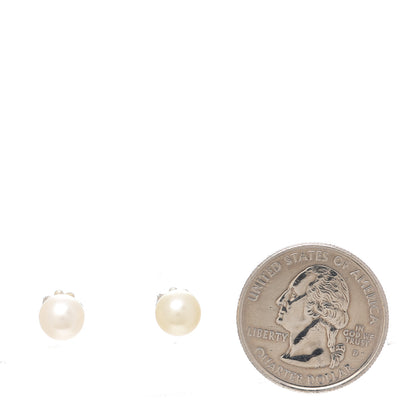 Tiffany Sterling Silver Freshwater Pearl 7-8mm Ziegfeld Earrings 2 of 4