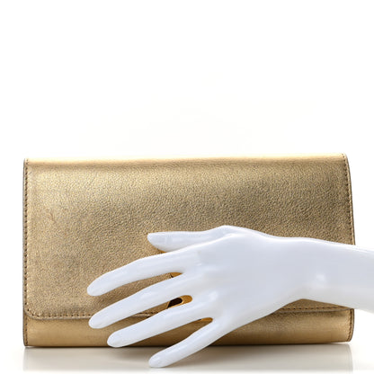 Louis Vuitton Calfskin Neo Sobe Louise EW Clutch Gold 2 of 12