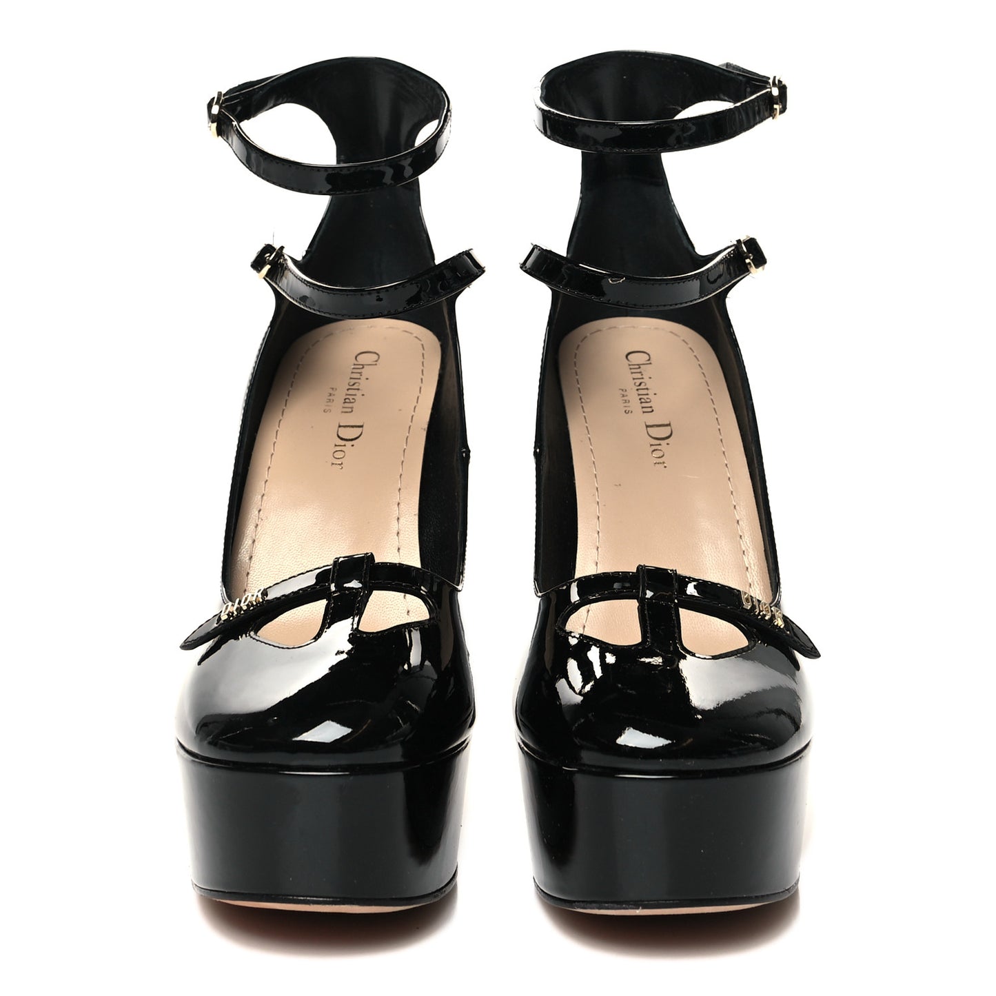Patent Calfskin Aime Ankle Sandals 38 Black