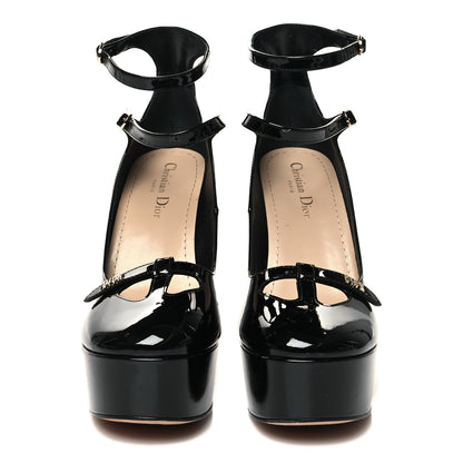 Christian Dior Patent Calfskin Aime Ankle Sandals 38 Black 2 of 9
