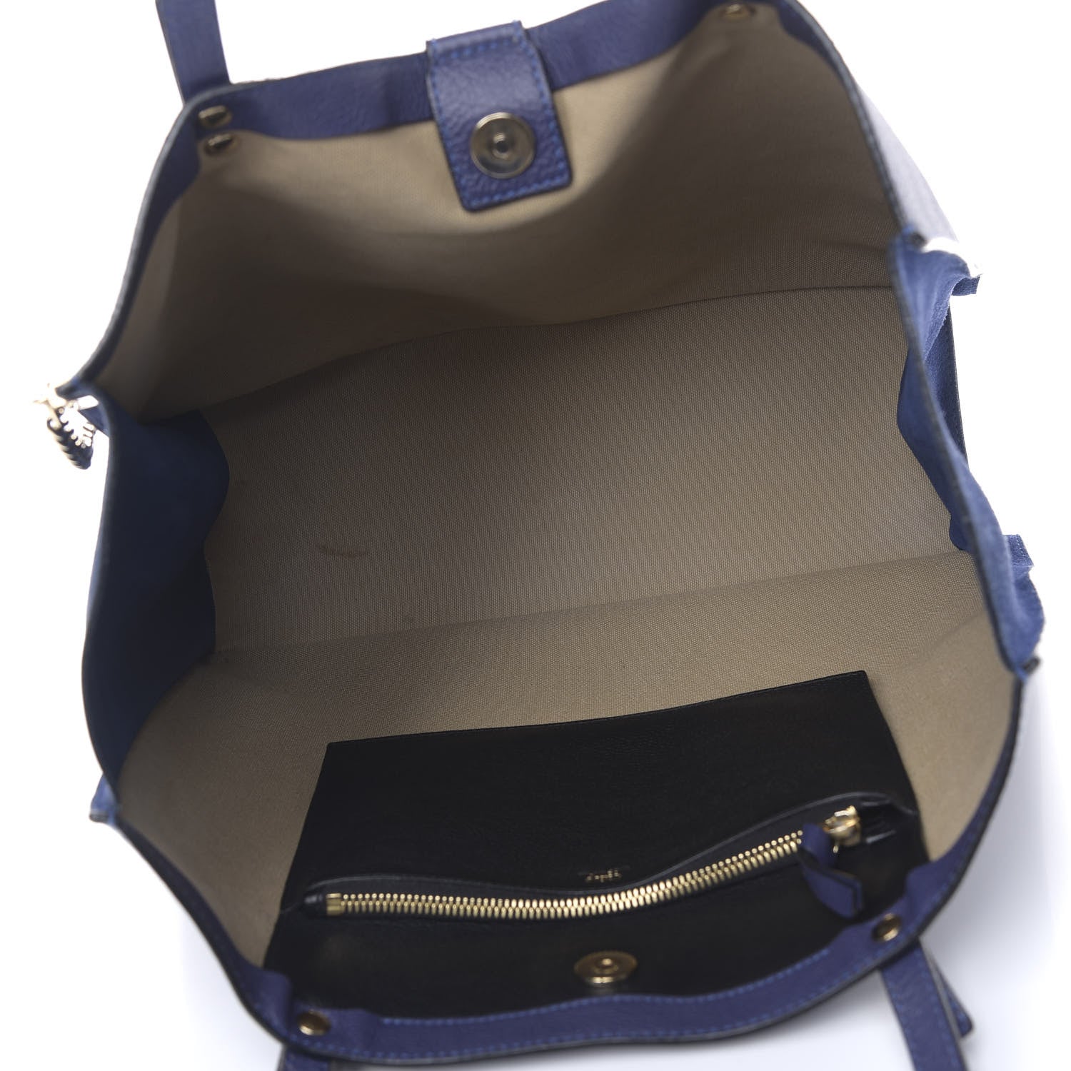 Chloe Grained Calfskin Suede Medium Faye Tote Royal Navy 4 of 10