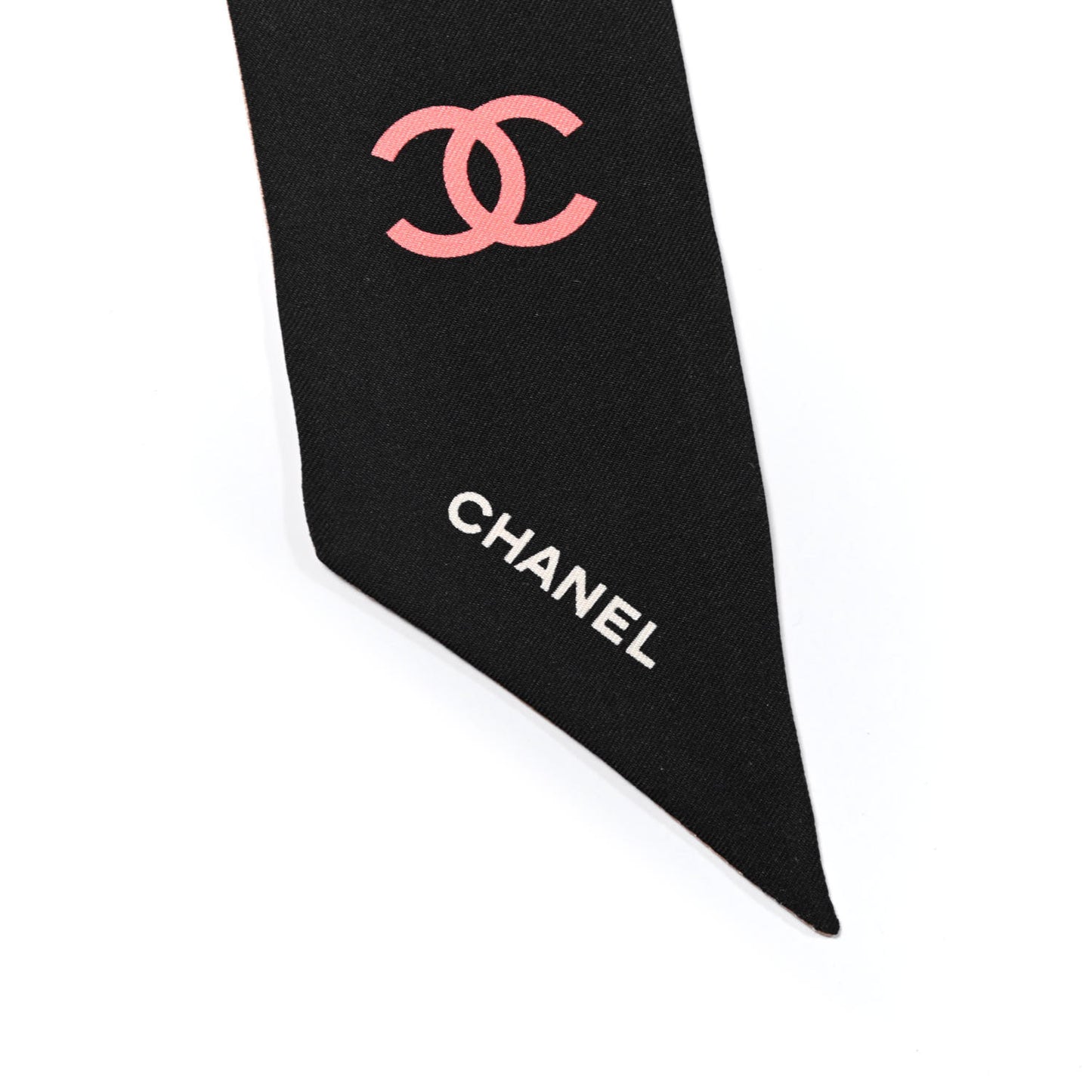 Silk 31 Rue Cambon CC Slim Bandeau Scarf Ecru Pink Black