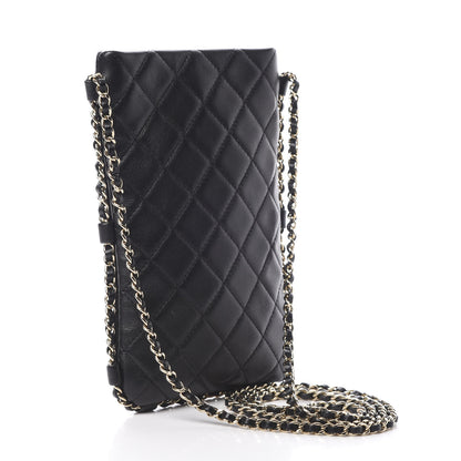 Chanel Lambskin Quilted Chain Around Phone Holder Black 3 of 10