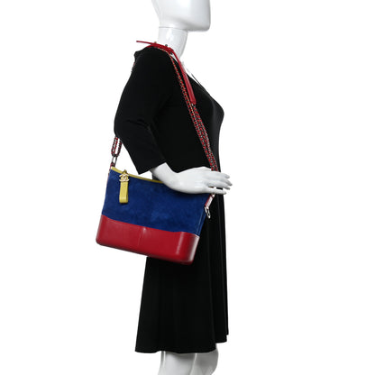 Chanel Suede Calfskin Quilted Medium Gabrielle Hobo Red Blue Yellow 2 of 11
