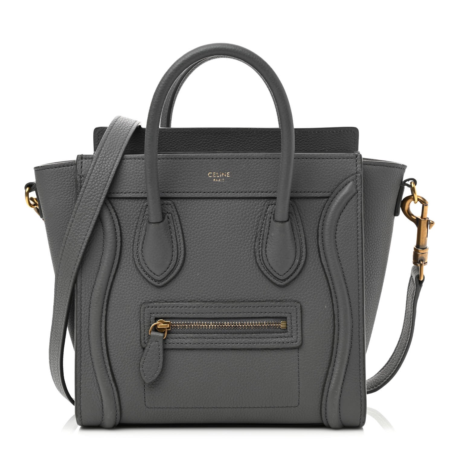 Celine Baby Drummed Calfskin Nano Luggage Kohl 1 of 11