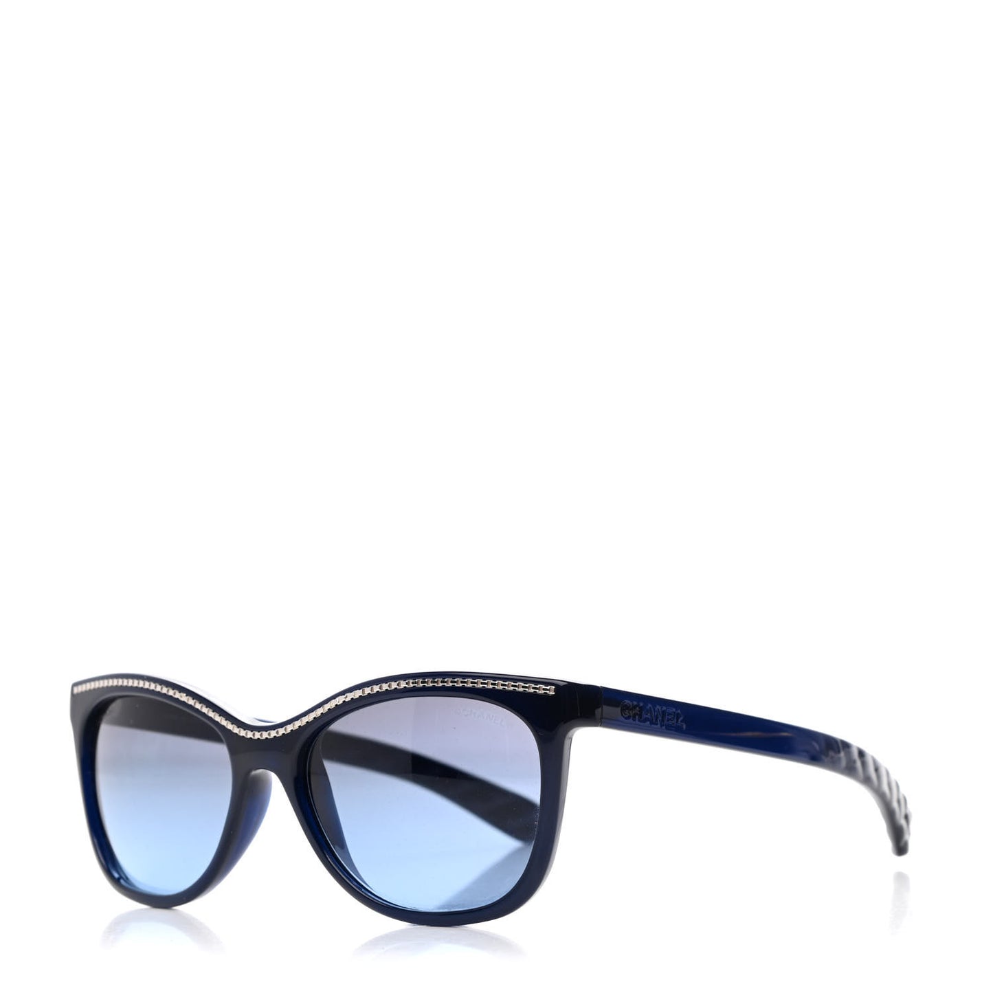 Cat Eye Chain Sunglasses 6041 Navy Blue