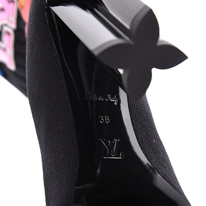 Louis Vuitton Stretch Fabric LV Black Heart Sock Ankle Boots 38 Black 5 of 6