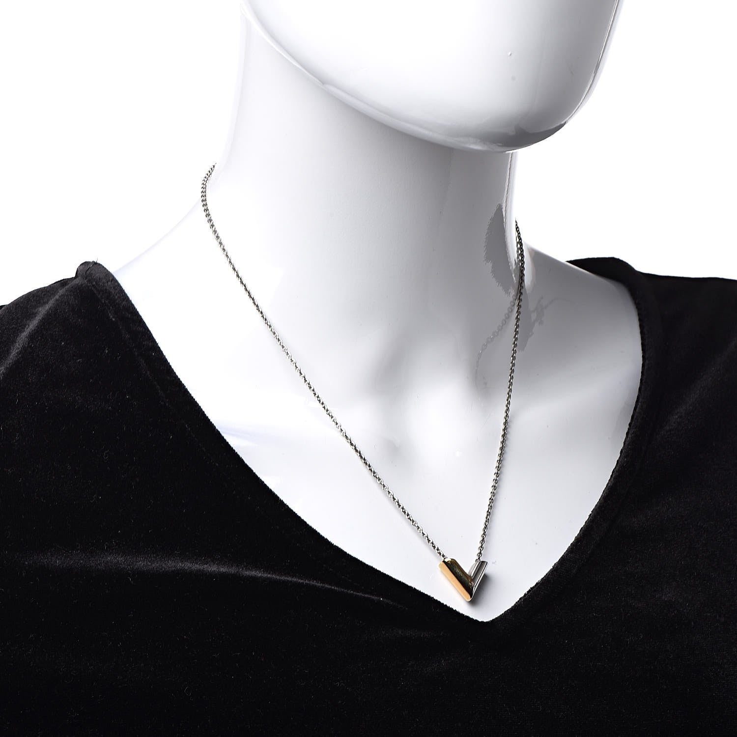 Louis Vuitton Essential V Necklace Silver 2 of 5